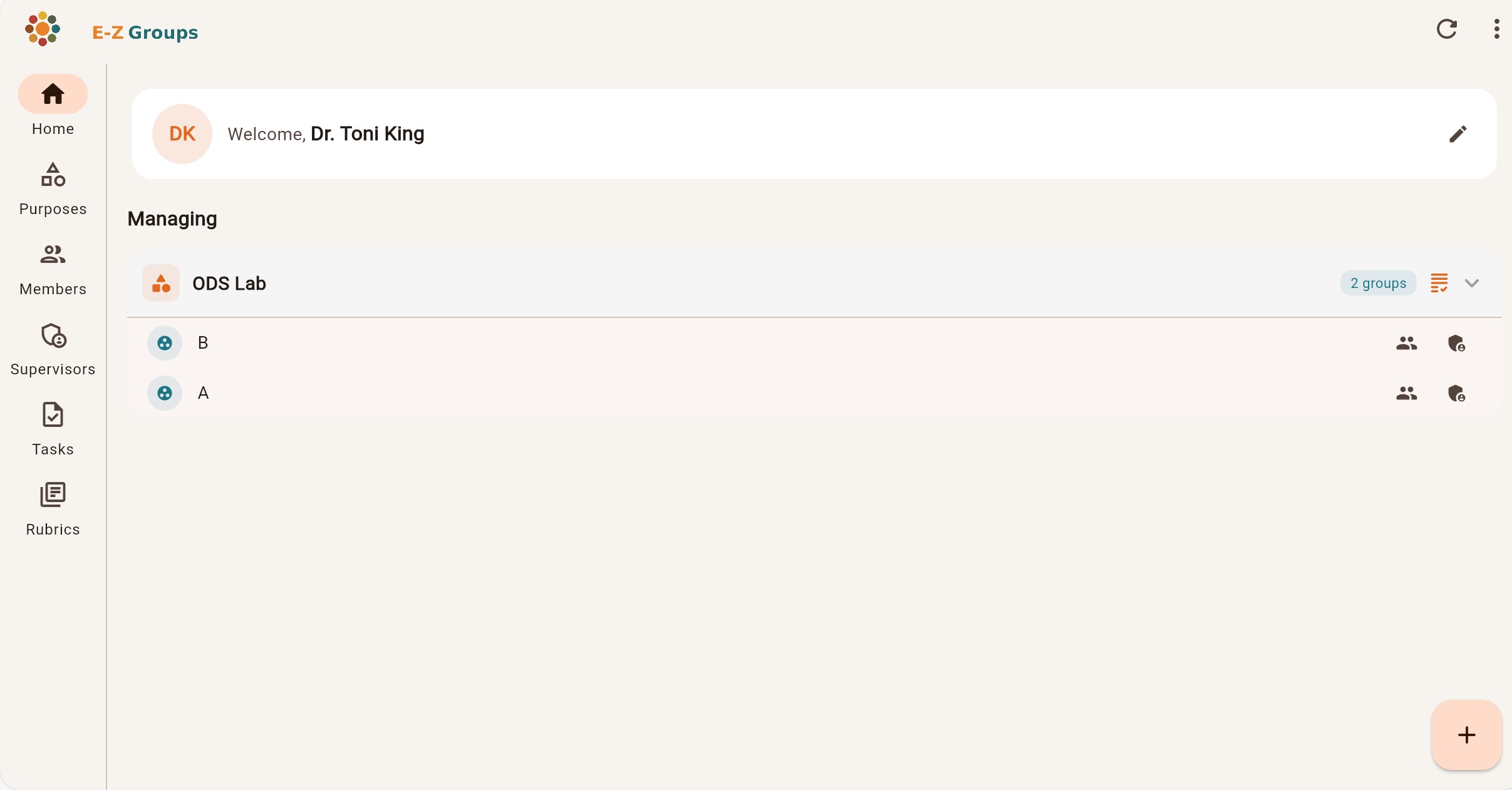 E-Z Groups Dashboard